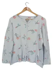 Vorschaubild 1 von Damen Schlafanzug Pyjama Blumenmuster Gr. 40/L Baumwolle
