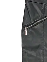 Vorschaubild 3 von Damen High Waist Hose Lederoptik Schwarz Gr. S/36 Skinny