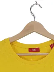 Vorschaubild 4 von Damen T-Shirt Gelb Rippstrick Gr. XXL Basic Halbarm Baumwolle