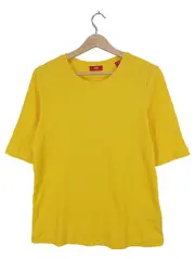 Vorschaubild 1 von Damen T-Shirt Gelb Rippstrick Gr. XXL Basic Halbarm Baumwolle