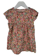 Vorschaubild 1 von Mädchen Kleid Blumenmuster Rosa Gr. 94/98 Kurzarm