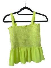 Vorschaubild 1 von Kinder Top Gr. 152 Gelb Neon Smocked Casual Trägertop