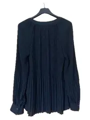 Vorschaubild 2 von Bluse Damen Langarm Strukturmuster Schwarz Gr. 36 S Neu mit Etikett