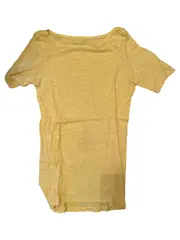 Vorschaubild 3 von Damen T-Shirt Baumwolle Kurzarm Uni Gelb Gr. 36 S