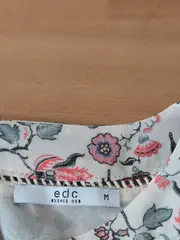 Vorschaubild 3 von EDC Damen Bluse Gr. 38/M Mehrfarbig Blumenmuster Feminin Kurzarm