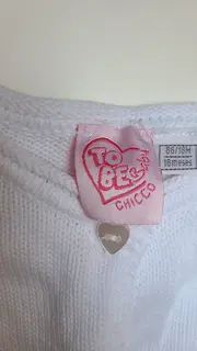 Vorschaubild 3 von Strickjacke Mädchen Bolero Weiß Gr. 86 Herzknöpfe Festlich
