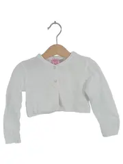 Vorschaubild 1 von Strickjacke Mädchen Bolero Weiß Gr. 86 Herzknöpfe Festlich