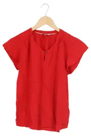 Vorschaubild 1 von Damen Bluse Rot Viskose Gr. XS/32 Casual Kurzarm