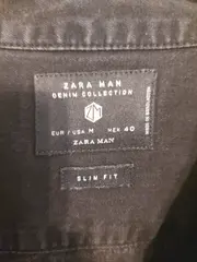Vorschaubild 3 von MAN Herren Jeanshemd Denim Slim Fit Gr. M Grau Western-Style