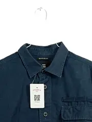 Vorschaubild 3 von Herren Freizeithemd Regular Fit Gr. L Blau Baumwolle