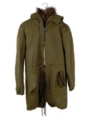 Vorschaubild 1 von Damen Felljacke Parka Gr. 36/S Grün Casual Urban