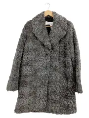 Vorschaubild 1 von Damen Fellmantel Gr. 40/L Grau Elegant Kunstfell Winter