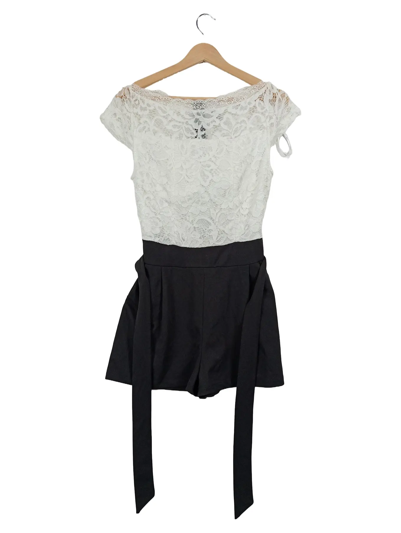 BLIND DATE Damen Jumpsuit Kurz Gr. 36/S Mehrfarbig Spitze Elegant