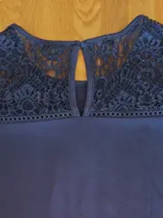 Vorschaubild 4 von Damen Bluse Spitze Viskose Gr. 32;XXS Blau Feminin