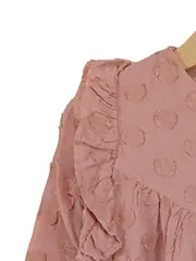 Vorschaubild 3 von Mädchen Tunikakleid gepunktet Rüschen Rosa Baumwolle Gr. 104