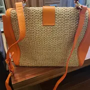 Vorschaubild 3 von Damen Umhängetasche Stroh Beige Orange Casual Sommer Tasche