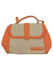 Vorschaubild 1 von Damen Umhängetasche Stroh Beige Orange Casual Sommer Tasche