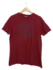 Vorschaubild 1 von Herren T-Shirt Gr. L Rot Logo Print Freizeit Baumwolle