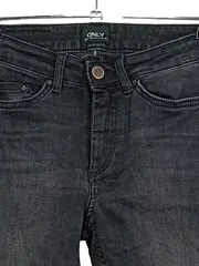 Vorschaubild 4 von Damen Skinny Jeans Grau W24/L28 Stretch Denim Fransen