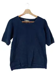 Vorschaubild 1 von TCM Damen Strickpullover Kurzarm Gr. 38/40 Blau Baumwollmix Casual