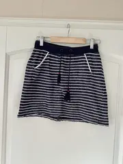 Vorschaubild 2 von Damen Minirock gestreift Gr. 36/S Blau Baumwolle Casual