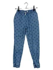 Vorschaubild 1 von Stoffhose Mädchen Gr. 134 Blau Punkte Jogger Baumwolle