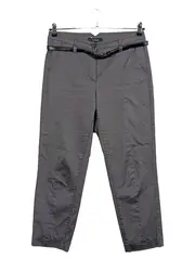 Vorschaubild 1 von TAIFUN Damen Stoffhose Gr. 38 Grau Chino mit Gürtel Klassisch