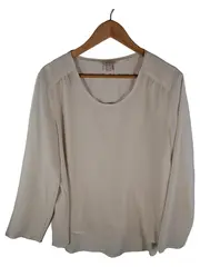 Vorschaubild 1 von Damen Bluse Langarm Gr. 42/XL Beige Elegant Viskose