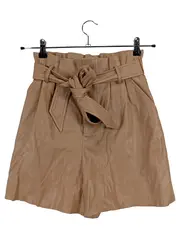 Vorschaubild 1 von Paperbag High Waist Shorts Damen Beige Gr. XS Polyurethan
