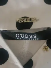 Vorschaubild 4 von Damen Bluse Wickelbluse Polka Dot Weiß Schwarz Gr. 38 M