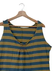 Vorschaubild 3 von Freizeitkleid Damen gestreift Baumwolle Midikleid Gr. 40 L