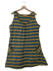 Vorschaubild 1 von Freizeitkleid Damen gestreift Baumwolle Midikleid Gr. 40 L