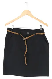 Vorschaubild 1 von INFINITI Damen Wickelrock Gr. 36/S Schwarz Baumwolle Casual mit Gürtel