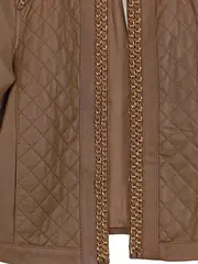 Vorschaubild 4 von Damen Lederjacke 36/S mit Kettenbesatz Braun Modisch