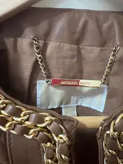 Vorschaubild 2 von Damen Lederjacke 36/S mit Kettenbesatz Braun Modisch