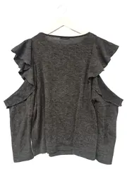 Vorschaubild 2 von Damen Sweatshirt Grau Gr. 36/S Cold Shoulder Rüschen Modern Casual