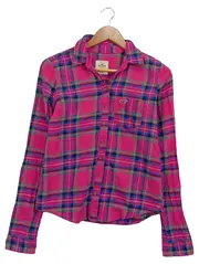 Vorschaubild 1 von Damen Hemdbluse Kariert Pink S Langarm Baumwolle