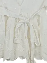 Vorschaubild 3 von Damen Hemdbluse Gr. 37 Weiß Feminin Lochmuster Schleife