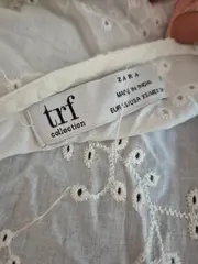 Vorschaubild 5 von Damen Hemdbluse Gr. 37 Weiß Feminin Lochmuster Schleife