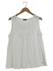 Vorschaubild 1 von PREMIUM Damen T-Shirt Gr. 40/L Weiß Feminin mit Spitze