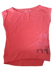 Vorschaubild 1 von Damen Sport Shirt Rot Kurzarm Gr. 36/S Logo Print Polyester
