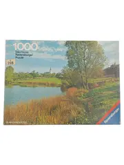 Vorschaubild 1 von Puzzle 1000 Teile Nr. 228 Dorflandschaft mit See Vintage