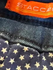 Vorschaubild 6 von Jeans Latzkleid Mädchen Gr. 92 Pailletten Rüschen Blau Sommer