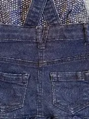 Vorschaubild 4 von Jeans Latzkleid Mädchen Gr. 92 Pailletten Rüschen Blau Sommer