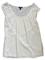 Vorschaubild 2 von Damen Unterhemd Gr. 38 Weiß Basic Viskose Ärmellos Raffungen