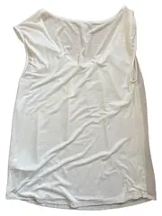 Vorschaubild 3 von Damen Unterhemd Gr. 38 Weiß Basic Viskose Ärmellos Raffungen