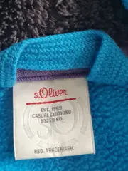 Vorschaubild 3 von Fleecejacke Kinder Gr. 104 Blau Kapuze Logo-Print Freizeit