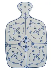 Vorschaubild 1 von Schneidebrett Porzellan Moin Moin Florales Muster Weiß 26x16 cm