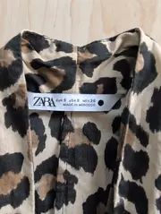 Vorschaubild 3 von Damen Freizeitkleid Leopardenmuster Gr. 36/S Baumwolle Braun Midi