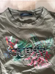 Vorschaubild 2 von Damen T-Shirt Gr. 34 Oliv mit tropischem Print